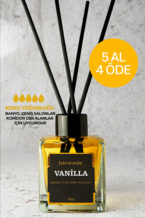 Benevole Vanilla Bambu Çubuklu Oda Kokusu 100 ml | Vanilya, Hindistan Cevizi ve Amber Notaları