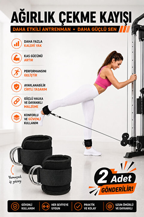 Spor Byfit Ayak Bilek Kayışı D-ring Fitness Ağırlık Çekiş Aparatı