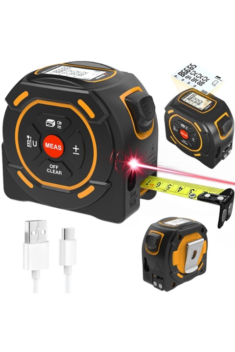SNDWAY SW-TM60A Lazer Mesafe Ölçerli Şerit Metre - 60 Metre