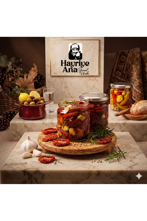 hayriye ana yöresel ürünler Domates Kurusu Zeytinyağlı 720 G (KAHVALTILIK,MEZE,GELENEKSEL)