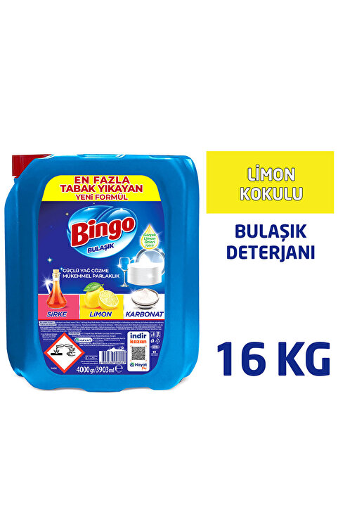 Bingo Bulaşık Sıvısı 4 kg Limon 4'lü