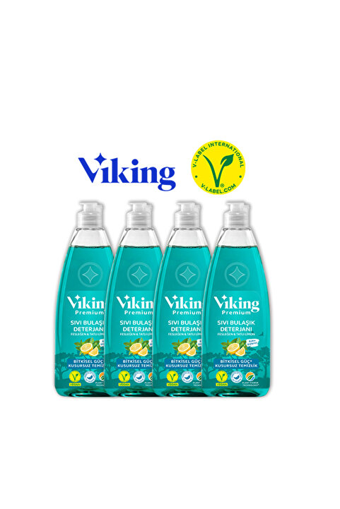 Viking Premium Bulaşık Deterjanı Fesleğen & Limon 750 Ml 4 Adet