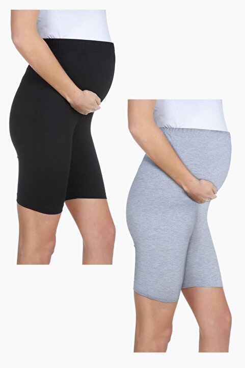 Luvmabelly MYRA8028_8028 Beli Lastikli Hamile Şort Seti
