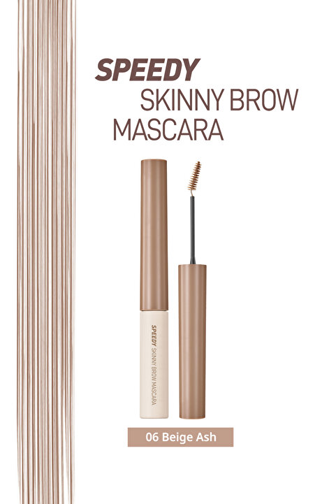 PERIPERA Renklendirici ve Sabitleyici Kaş Maskarası Speedy Skinny Brow Mascara 06 Beige Ash