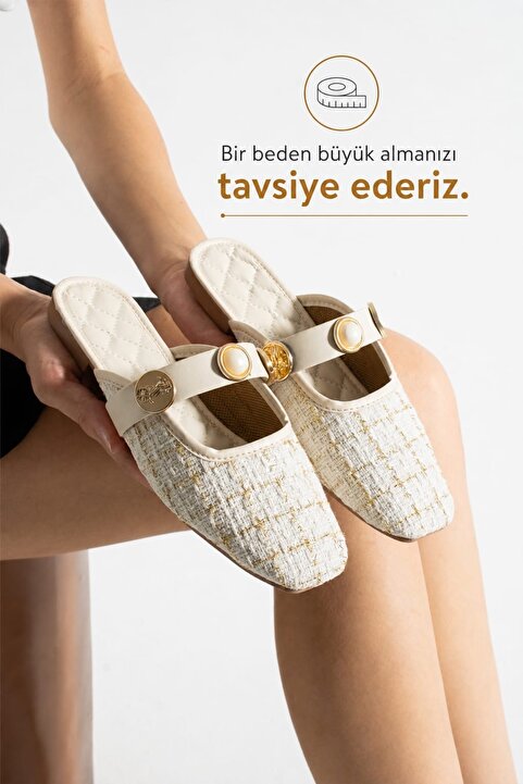 SHOW LİFE Kadın Incili Kapalı Terlik