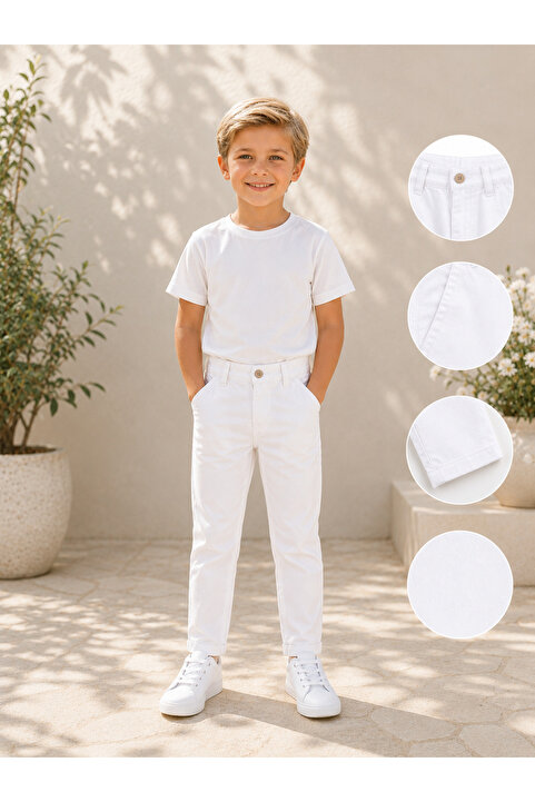 AJN 23 Nisan 19 Mayıs Kız Erkek Unisex Uygundur Beyaz Pantolon Ürünler Kilo 39) (boy 1.45cm) (12 Yaş