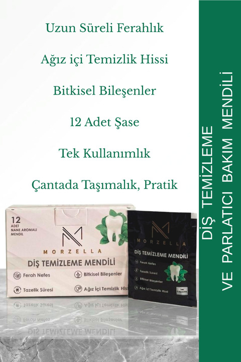 morzella Diş Temizleme Ve Parlatıcı Bakım Mendili 12'li