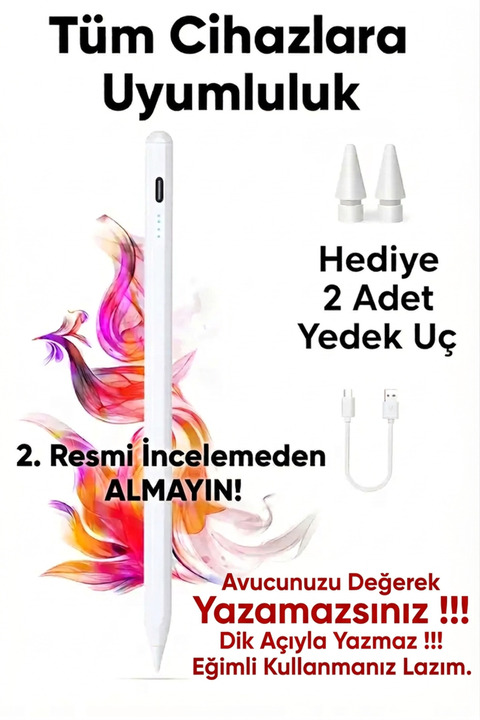 Fibaks (ÜRÜN AÇIKLAMASINI OKUYUN) Dokunmatik Kalem Tüm Cihazlar Tablet Telefon Çizim Yazı Active Stylus Pen