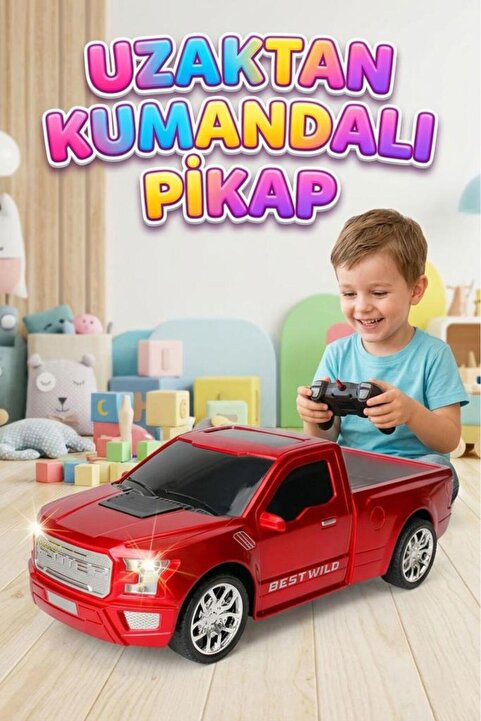 Tıfıl Toys Uzaktan Kumandalı Işıklı Şarjlı 4 Yön Fonksiyonlu Detaylı Arkası Açık Oyuncak Pikap Kamyonet