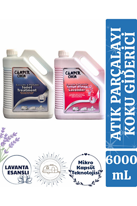 CAMPER CHEM Karavan Tekne Tuvalet Kimyasalı- Atık Parçalayıcı, Koku Giderici Sifon Kimyasalı 2'li Set