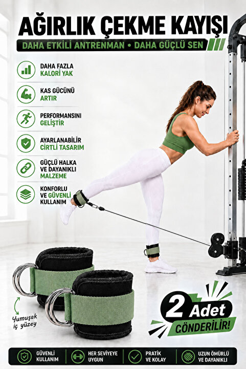 Spor Byfit Ayak Bilek Kayışı D-ring Fitness Ağırlık Çekiş Aparatı
