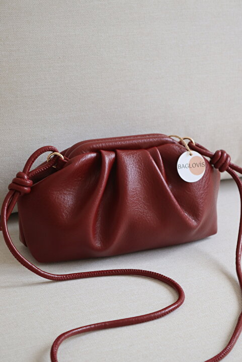 BAGLOVİS Kadın Burslu Mini El Çantası Vintage Stil Modern Pouch Omuz Çantası Düğüm Askılı