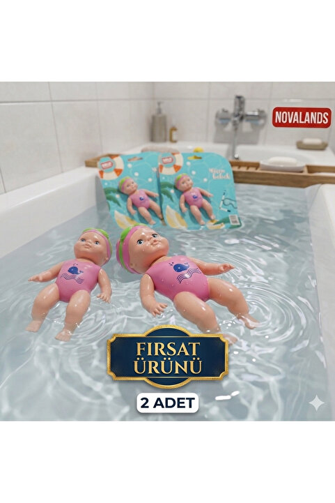 novalands 2 ADET Kurmalı Yüzen Bebek - Banyo Oyuncağı - Deniz / Havuz Oyuncağı