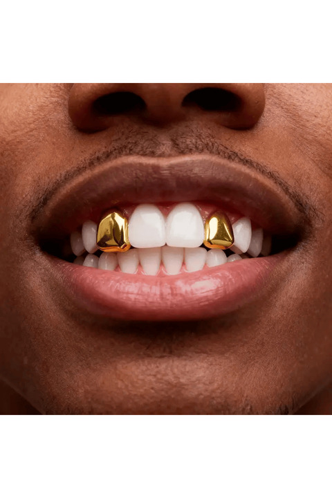 Zümrüt OyuncakStore y2k Gold 14k Altın Kaplama Klasik Single Grillz Diş Taşı 1 Adet