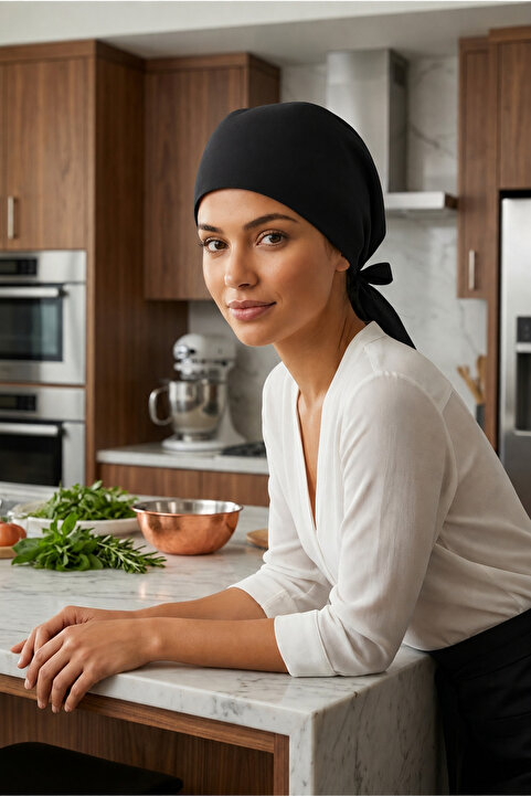 enmalife Siyah Chef Bonesi Aşçı Ve Şef Bonesi | Cerrahi Bone Ve Bandana