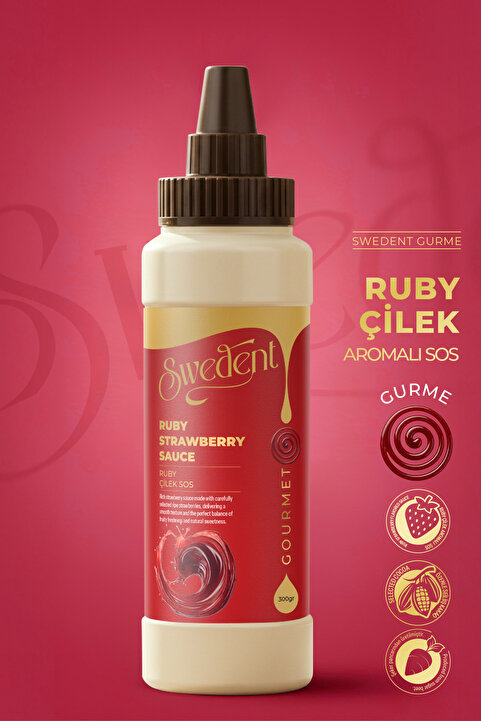 Swedent Gurme Serisi Ruby Çilek Aromalı Sos Gerçek Meyve Lezzetiyle Canlı ve Akışkan Kıvam