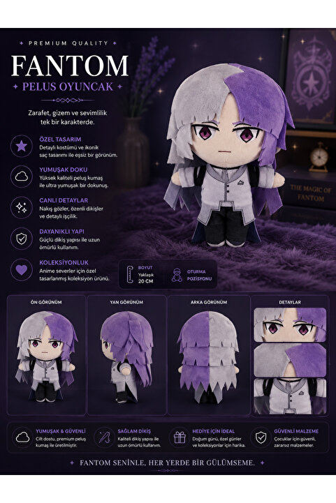 Zigver 20cm Anime bungou stray dogs sokak köpekleri peluş karikatür sevimli yumuşak dolgu peluş