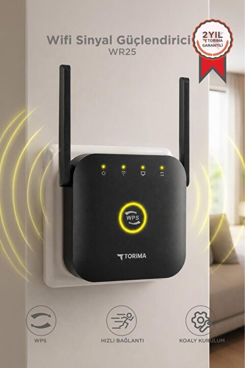 Torima Wifi Sinyal Güçlendirici Router 300Mbps WR25 Siyah