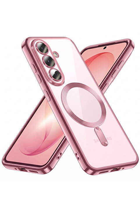 Rivor Samsung Galaxy S26 Plus Kılıf Kamera Korumalı Magsafe Wireless Şarj Şeffaf Kenarları Renkli Kapak