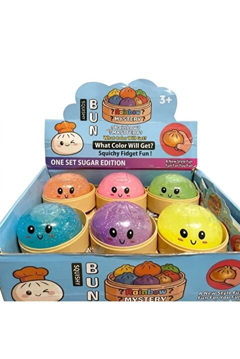 Genel Markalar SQUISHY BUN Çin Mantısı Squıshy Sürpriz Oyuncak Mystery Squıshy Parlak Simli