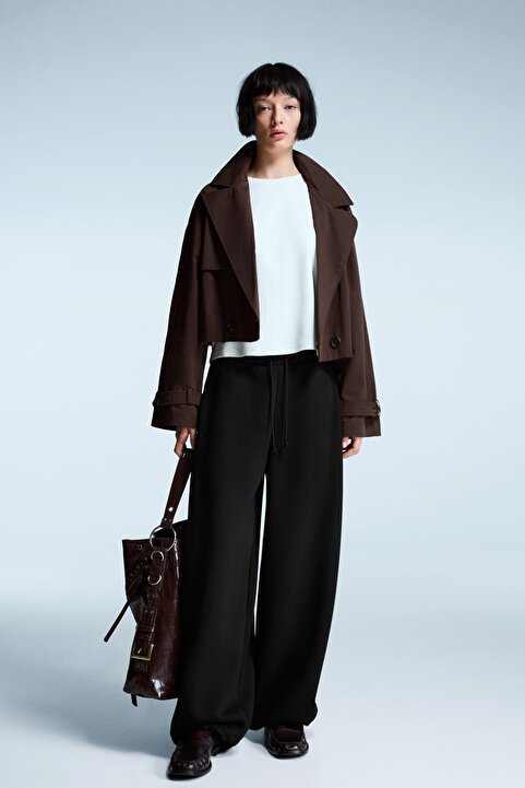 Bershka Stoperli barrel fit şardonlu pantolon