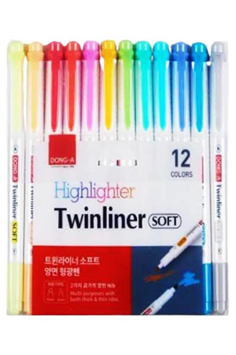 Genel Markalar DONGA TWINLINER SOFT FOSFORLU KALEM 12 Lİ SET