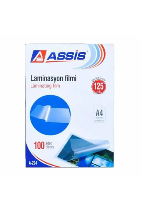 ASSİS Assis Laminasyon Filmi A4 100 Adet 125 Mikron