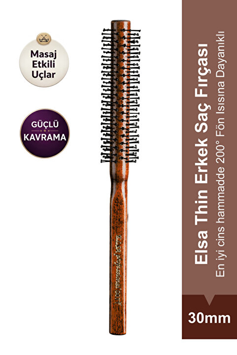 ELSA Professional 007 İnce Fön Isısına Dayanıklı Erkek Saç Fırçası