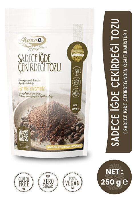 Emine türk anneli 250 Gr. Sadece Iğde Çekirdeği Tozu Unu (İĞDE ÇEKİRDEĞİNDEN ÖĞÜTÜLMÜŞTÜR) % 100 Doğal Annemeli