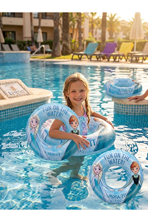Erka Mora Fit Buz Prensesleri Temalı Çocuk Deniz ve Havuz Simidi 50 cm (3-8 Yaş)