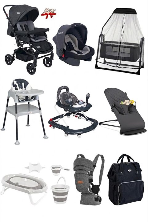 Calvin Baby 14 Parça Çeyiz Seti BebekArabası,Puset,Anakucağı,Yürüteç,Mamasandalyesi,Beşik,Kanguru,Çanta,Küvettkm
