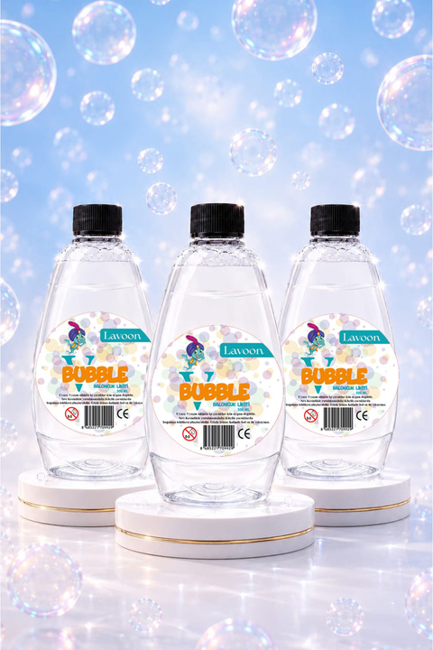 Lavoon V-bubble Kaliteli Formül 3'lü Baloncuk Sıvısı Likiti Köpük Tabancası Baloncuk Likidi 500 ml X 3 Adet