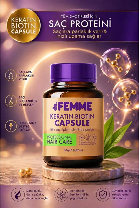 De Femme Saç Bakım Proteini /dökülmelere Ve Yıpranmalara Karşı Hair Profosyonel Saç Bakımı Özel Ürün 80 Gr