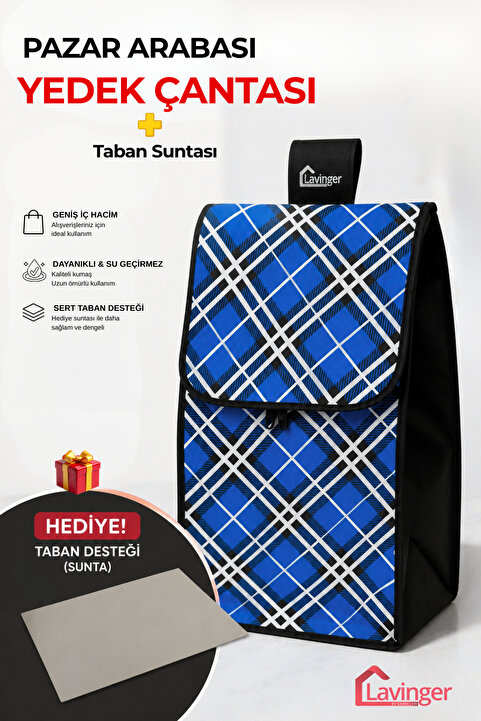 LAVİNGER Pazar Arabası Yedek Çantası Taban Suntası Hediye !
