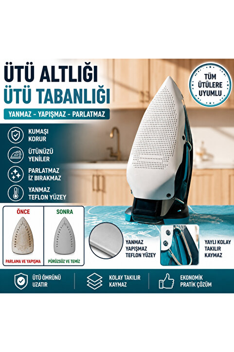 Norviva Teflon Ütü Altlığı (yanmaz, Yapışmaz, Parlatmaz) Ütü Tabanı