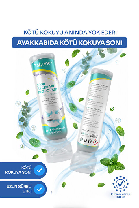 TABANEX Ayakkabı Deodorantı – Kötü Koku ve Ter Önleyici & Ferahlatıcı