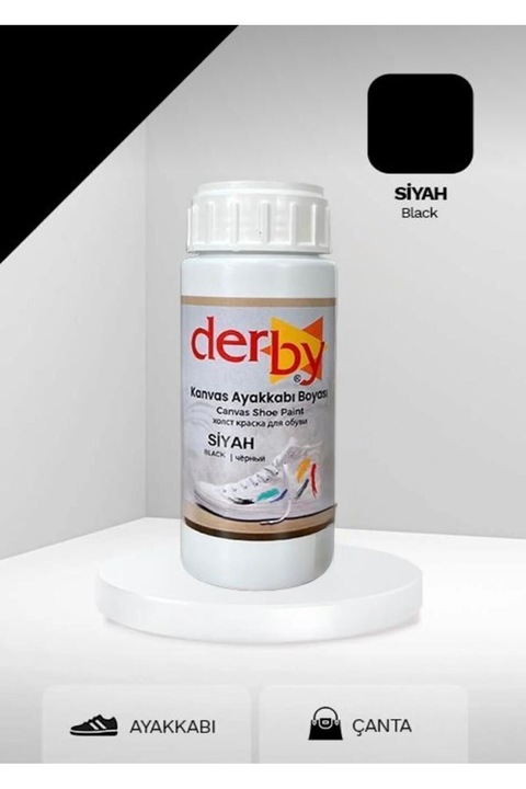 Derby Siyah Kanvas - Bez / Kumaş Ayakkabı Boyası 100 ml