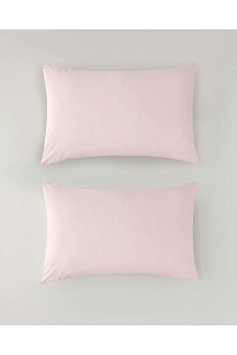 English Home Pure Pamuklu 2'li Yastık Kılıfı 50x70 cm Toz Pembe