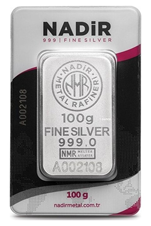 Nadir Gold 24 Ayar 100 Gr Gümüş Külçe