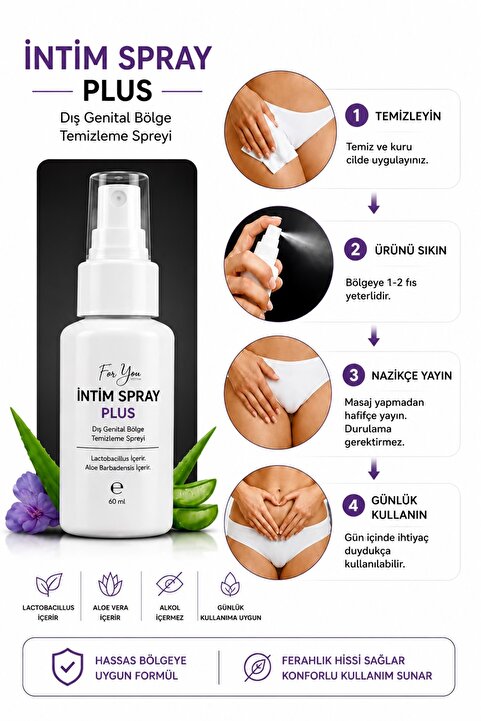 For You Gold Genital Bölge Koku, Akıntı, Kaşıntı, Mantar Gidermeye Yardımcı Florayı Dengeleyen, Intim Bakım Sprey