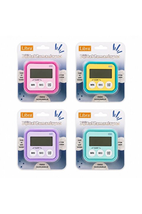 Libra Elektronik Zamanlayıcı Kronometre Mıknatıslı ve Katlanabilir Standlı Mutfak Spor Ders Zamanlayıcısı