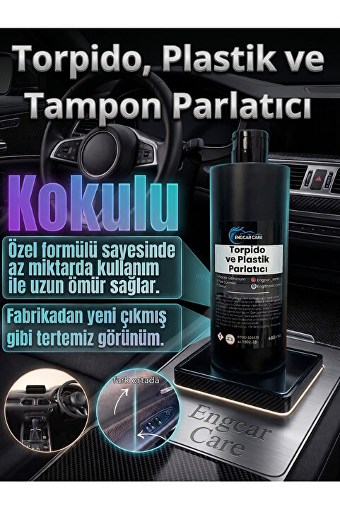EngCar Care Torpido Parlatıcı Temizleyici Koruyucu Sprey Kokulu- Plastik ve Tampon Yenileyici Toz Tutmaz 400ml