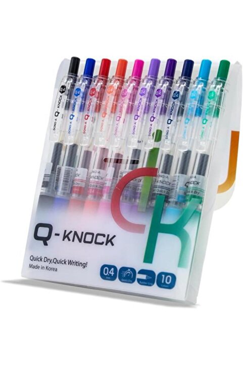 Dong A 10 Renk Q-Knock 04 mm Jel Kalem Seti