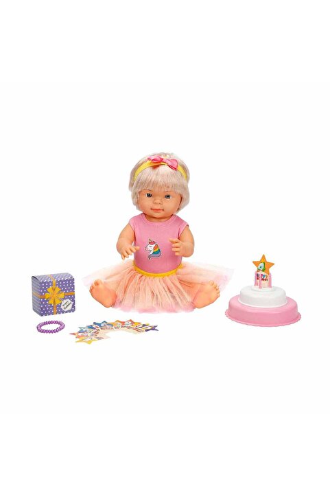 Sunman Bebelou Doğum Günü Bebeği 40 Cm - Pembe Etekli Bebelou