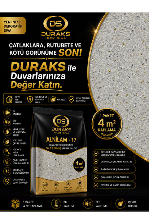 DURAKS Alnilam - 17 | 4 M² - Ipek Sıva & Canlı Sıva & Pamuk Sıva & Yalıtımlı Sıva