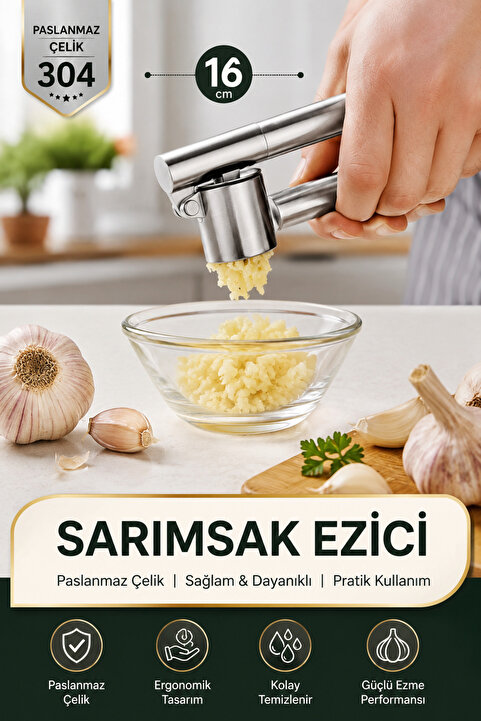 SNR Paslanmaz Çelik Sarımsak Ezici Pratik Sarımsak Ezeceği Fma00353