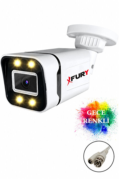 FURY Gece Renkli - 5mp Lens 1080p Full HD Ahd Güvenlik Kamerası 4 x Ultra Led Renkli Gece Görüş 5580