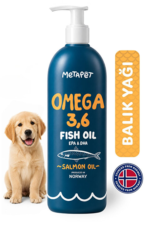 Metapet Köpekler için Balık Yağı, Premium Norveç Somonu Yağı, Omega 3 ve 6, Yüksek EPA-DHA
