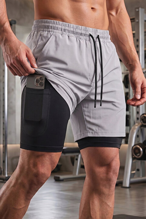 Ghassy Co Erkek Running Hızlı Kuruma Micropoly Antrenman Halısaha Fitness Kısa Taytlı Outdoor Şort