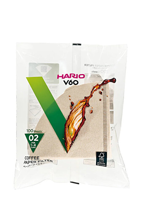 Hario V60 02 Filtre Kahve Kağıdı 100 Adet Kahverengi